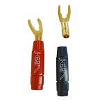 VAN DEN HUL BERRI Gold plated Bus Spade 10 мм Red