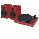 PRO-JECT JukeBox E1+Speaker Box 5 Set Piano Red