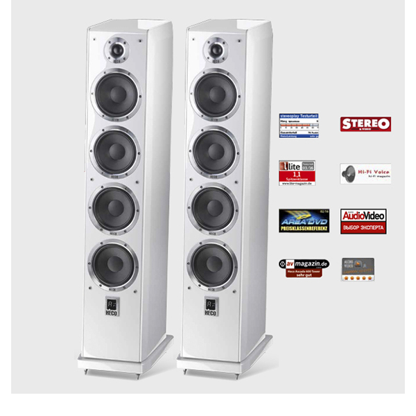 HECO Ascada 600 Tower Piano White SET