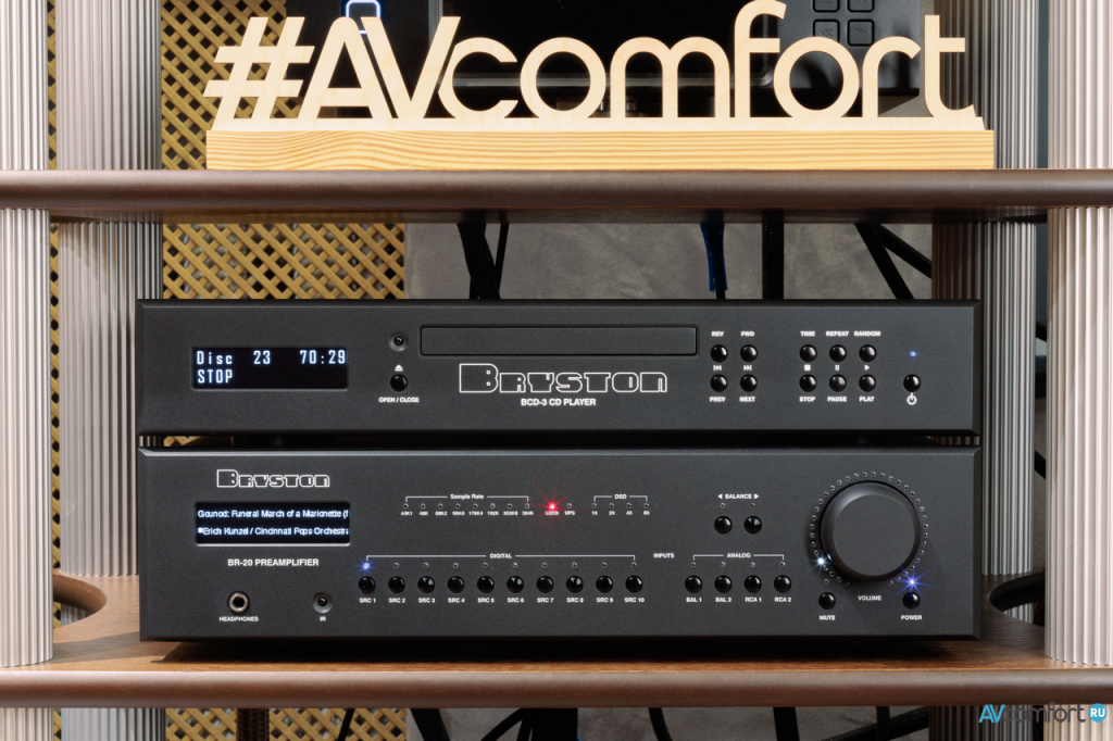 Предусилитель Bryston BR-20 и усилитель мощности Bryston 4B-3 Cubed в AVComfort