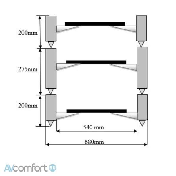 Solid Tech Hybryd 3 (200х200х350mm) Silver/Walnut