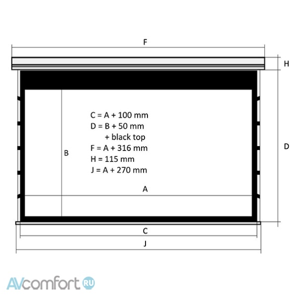 Kauber Red Label Tensioned - BT 113" 141x250 дроп 50 см. Clear Vision 16:9
