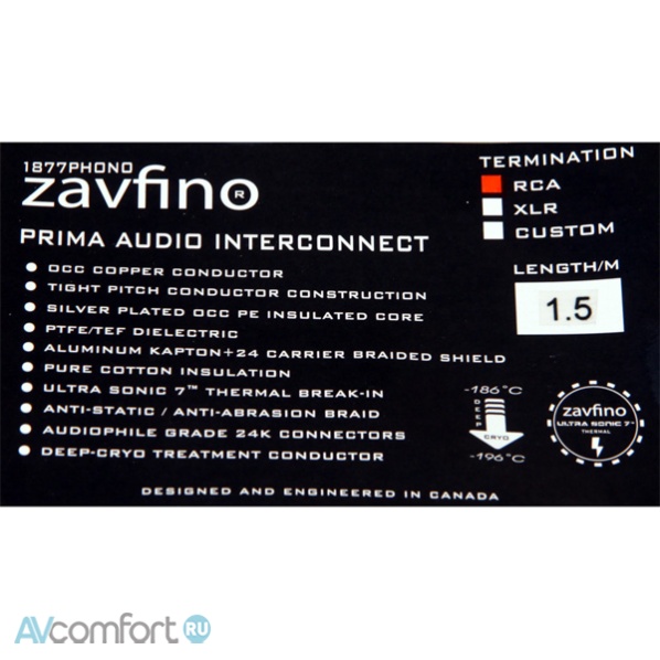 Zavfino Prima RCA 1,5 m