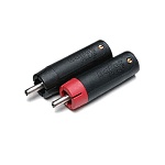 BLACK RHODIUM Bullet Plug RCA Red