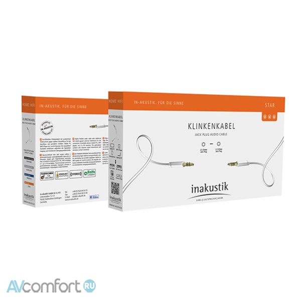 Inakustik Star MP3 Audio Cable, jack 3,5, 1.5 m