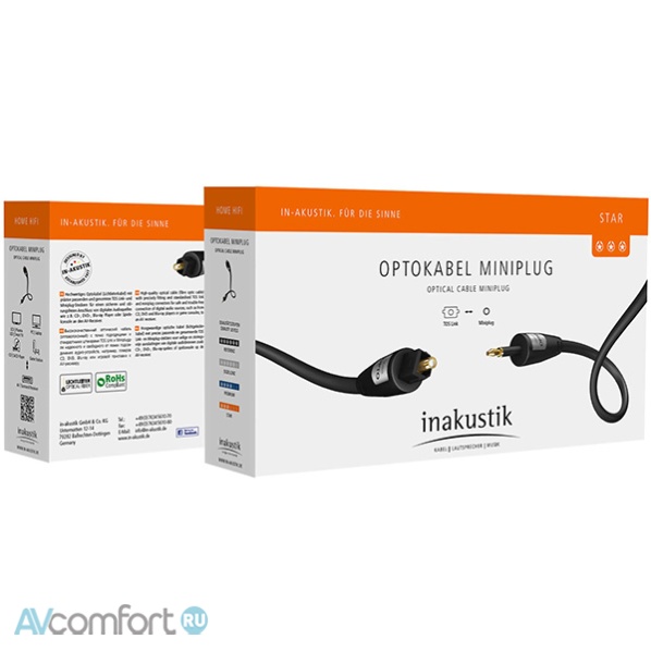 Inakustik Star Optical Cable Toslink - Miniplug 1,5 m