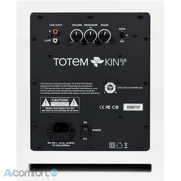Totem Acoustic Kin Sub 8 White Satin