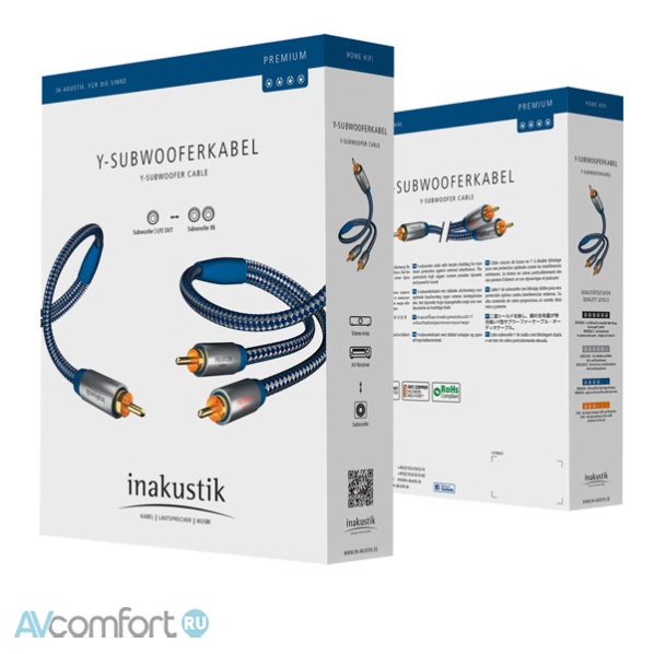 Inakustik Premium Y-Subwoofer Cable, 3.0 m
