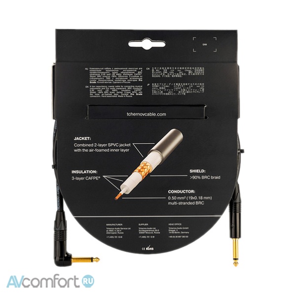 Tchernov Cable Pro Instrument Cable Right Angle Jack-Jack 5,0 m