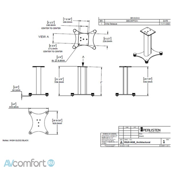 Perlisten Audio RSLR High Gloss Black Perlisten Audio RSLR High Gloss Black
