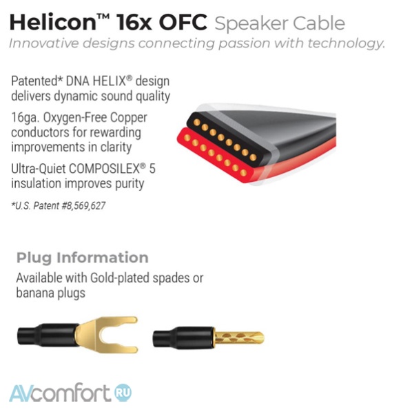 Wireworld Helicon 16/2 OFC Speaker Cable Banana 3.0 m
