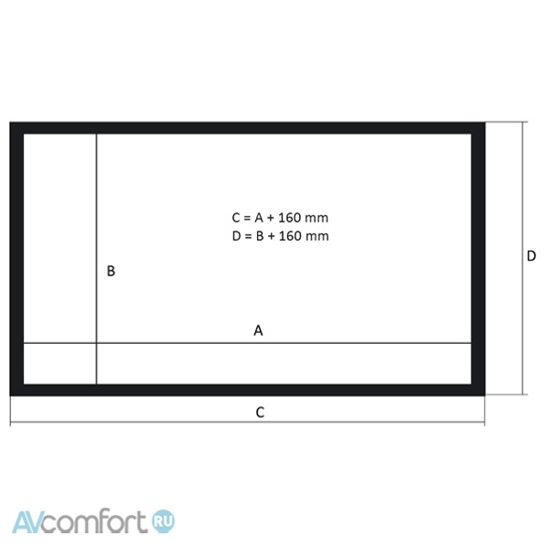 Kauber Frame Velvet 171" 170x400 White Flex 2.35:1