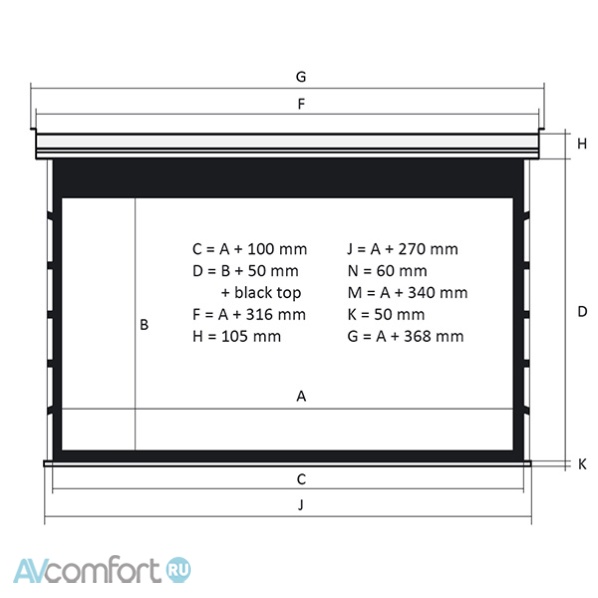 Kauber Blue Label Tensioned - BT 131" 290x163 дроп 40 см. Microperforated 16:9