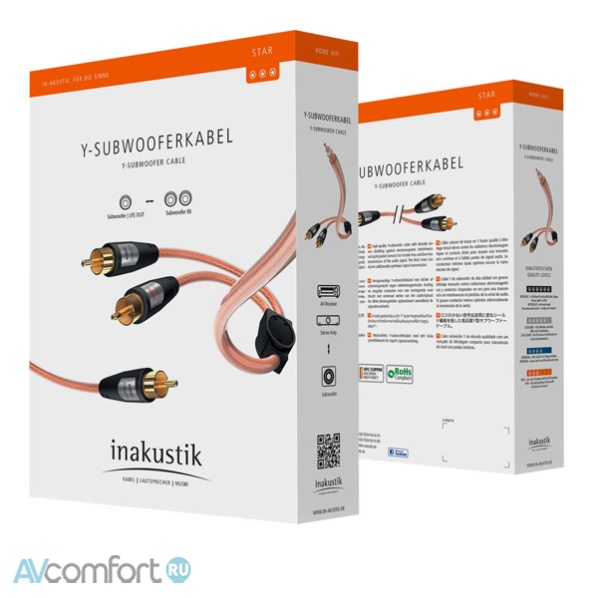 Inakustik Star Y-Sub - 2 RCA Cable, 5.0 m