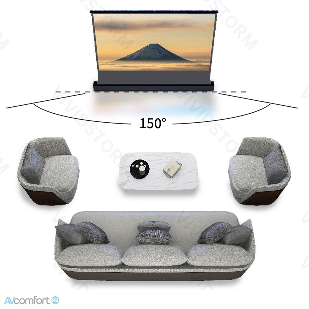 Vividstorm Titan Motorized Cinema White 180 Black