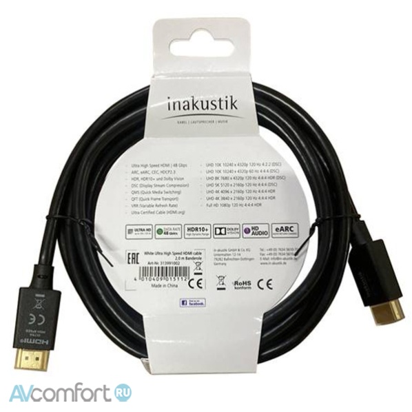 Inakustik White Ultra High Speed HDMI, 0,75 m