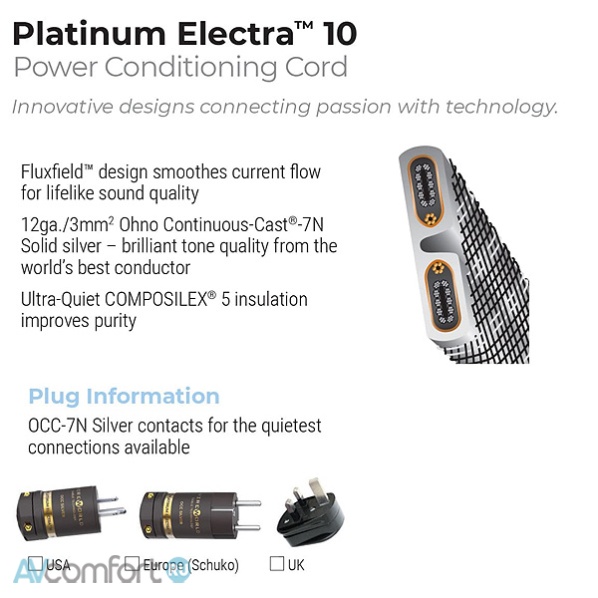 Wireworld Platinum Electra 10 Power Cord 3.0 m