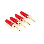 Black Rhodium Gold plated Banana Plug Red