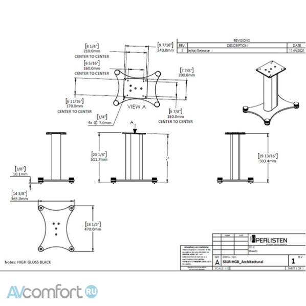 Perlisten Audio SSLR High Gloss Black
