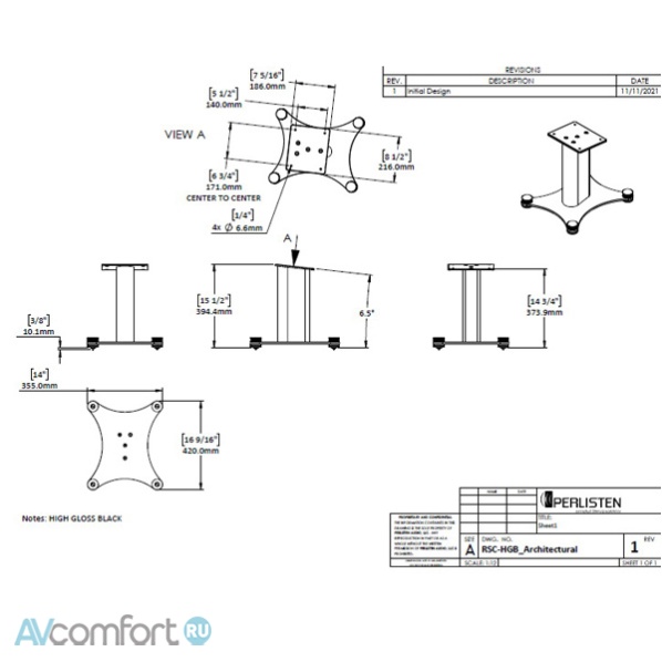 Perlisten Audio RSC High Gloss Black Perlisten Audio RSC High Gloss Black