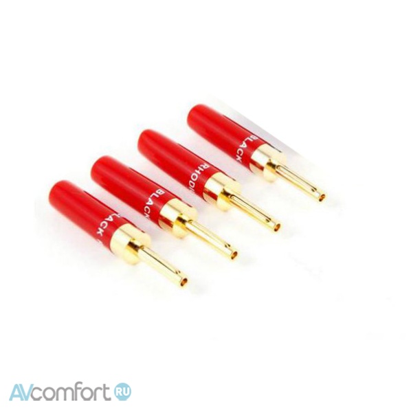 AVComfort, Black Rhodium Gold plated Banana Plug Red