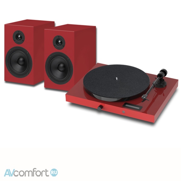 AVComfort, Pro-Ject JukeBox E1+Speaker Box 5 Set Piano Red
