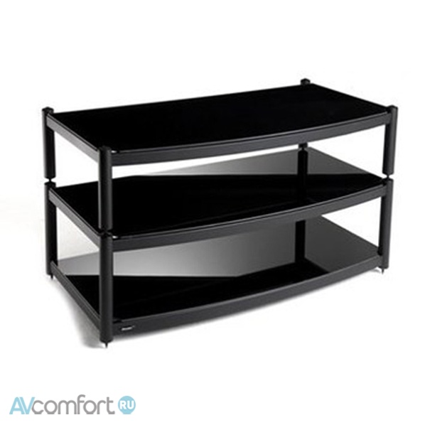 AVComfort, ATACAMA Equinox 2 Shelf Base Module AV Satin Black/Piano Black Glass