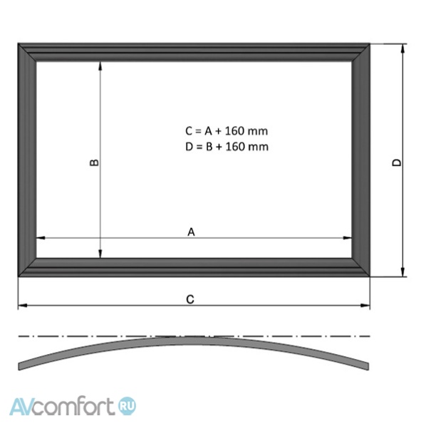 Kauber Frame Sferic Velvet 117" 146x260 PCTR 16:9