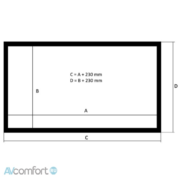 Kauber Frame Large Velvet Cinema 226" 500x281 White Ice
