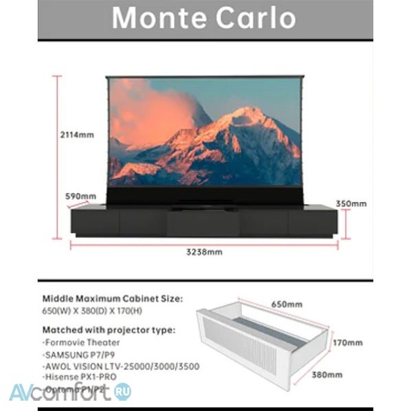 Vividstorm Monte Carlo 130 Screen White