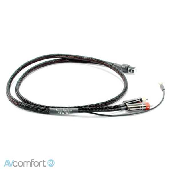 AVComfort, BLACK RHODIUM Stylus Tone Arm 5 Pin - RCA 1,25 m