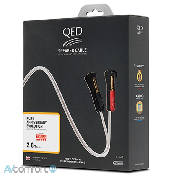 AVComfort, QED Ruby Ann Pre-Terminated Speaker Cable 2.0 m  (QE1420)